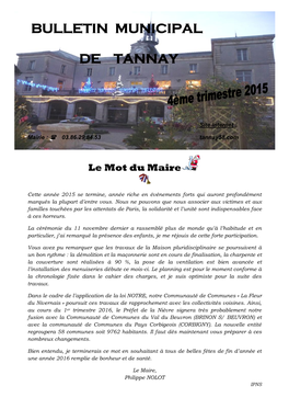 Bulletin Municipal De Tannay