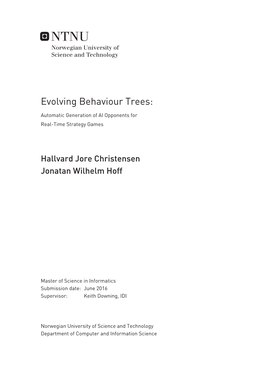 Evolving Behaviour Trees