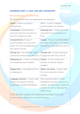 Learning Unit 3: Rail and Sea Transport