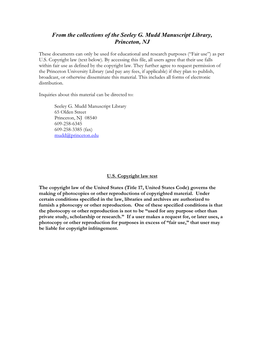 Areas of Mathematical Research in Princeton in The