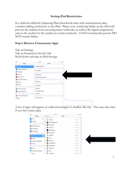 Setting Ipad Restrictions