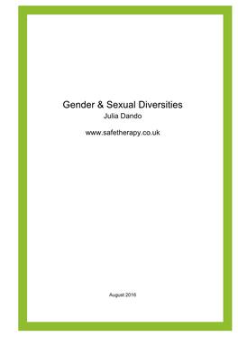 Gender & Sexual Diversities