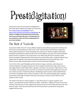 Part 3:Prestidigitation