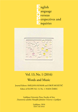 Nglish Anguage Verseas Erspectives and Nquiries Words and Music Vol