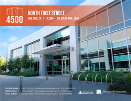North First Street 4500 San Jose, Ca | ±8,200 – ±83,185 Sf for Lease 4500