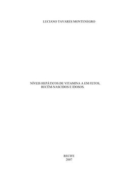 Luciano Tavares Montenegro Níveis Hepáticos De Vitamina
