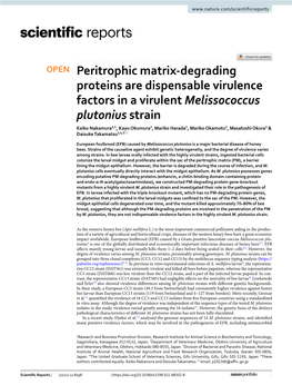 Peritrophic Matrix-Degrading Proteins Are Dispensable Virulence Factors In