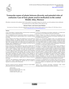 Vernacular Names of Plants Between Diversity and Potential Risks Of