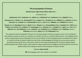 The Encyclopedia of Science Kiiminki Senior High School Edition 2021 Vol