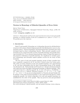 Torsion in Homology of Dihedral Quandles of Even Order