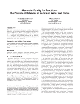 Alexander Duality for Functions: the Persistent Behavior of Land and Water and Shore