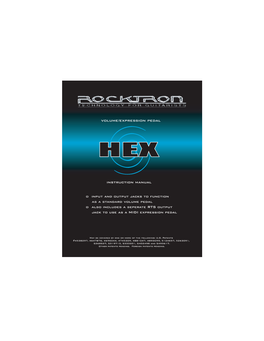 Rocktron HEX Pedal User Manual