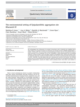 The Environmental Setting of Epipalaeolithic Aggregation Site Kharaneh IV