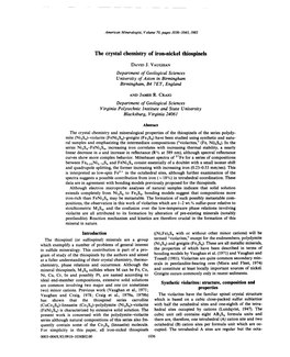 The Crystal Chemistry of Iron-Nickel Thiospinels