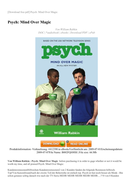 Psych: Mind Over Magic