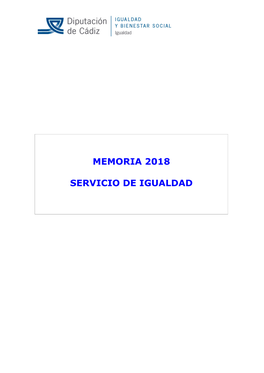 Memoria 2018 Servicio De Igualdad