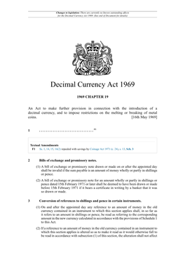 Decimal Currency Act 1969