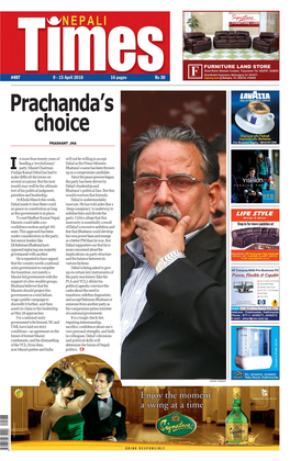 497 9 - 15 April 2010 16 Pages Rs 30 Prachanda’S Choice