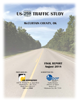 US-259 Traffic Study in Broken Bow, OK– FINAL REPORT Page Iii Project No