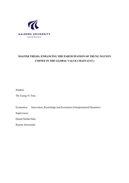 Master Thesis: Enhancing the Participation of Trung Nguyen Coffee in the Global Value Chain (Gvc)