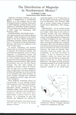 The Distribution of Magnolia in Northwestern Mexico ' by Richard S