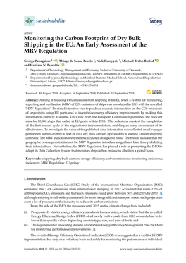 Monitoring the Carbon Footprint of Dry Bulk Shipping in the EU: an Early Assessment of the MRV Regulation