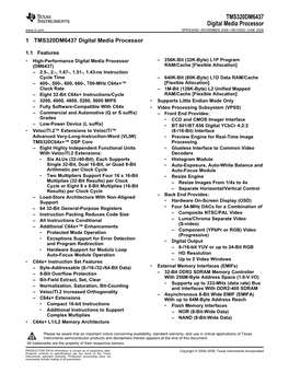 TMS320DM6437 Digital Media Processor Datasheet