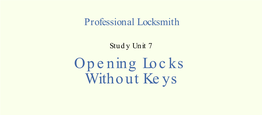 Opening Locks Without Keys Iii Preview