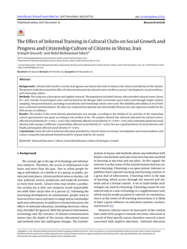 The Effect of Informal Training in Cultural Clubs on Social Growth