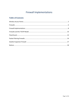 Firewall Implementations