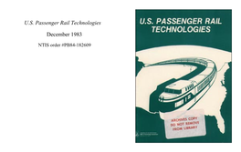 U.S. Passenger Rail Technologies