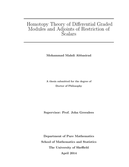 Homotopy Theory of Differential Graded Modules and Adjoints Of