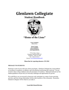 Glenlawn Collegiate Student Handbook