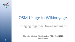 OSM Usage in Wikivoyage