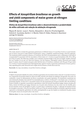 Effects of Azospirillum Brasilense on Growth and Yield Components of Maize Grown at Nitrogen Limiting Conditions