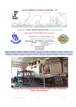 Daily Shipping Newsletter 2004 – 197 Vlierodam Wire