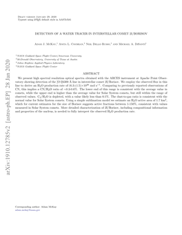 Detection of a Water Tracer in Interstellar Comet 2I/Borisov