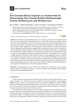 Pan-Genome-Based Analysis As a Framework for Demarcating Two Closely Related Methanotroph Genera Methylocystis and Methylosinus