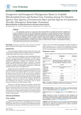 Intrageneric and Intergeneric Phylogenetics Based on Available