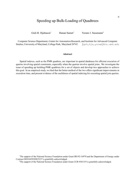 Speeding up Bulk-Loading of Quadtrees