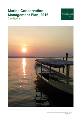 Marine Conservation Management Plan, 2016 Cambodia