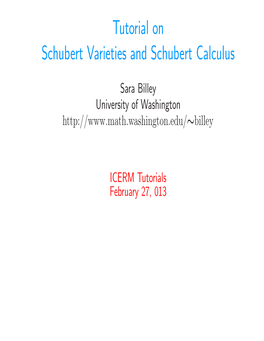 Tutorial on Schubert Varieties and Schubert Calculus