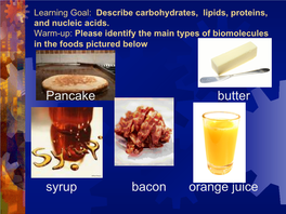 Pancake Butter Syrup Bacon Orange Juice