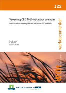 Verkenning CBD 2010-Indicatoren Zoetwater