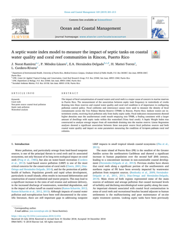 A Septic Waste Index Model to Measure the Impact of Septic Tanks on Coastal Water Quality and Coral Reef Communities in Rincon