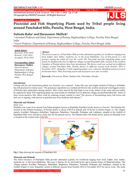 Piscicidal and Fish Stupefying Plants Used by Tribal People Living Around Panchakot Hills, Purulia, West Bengal, India