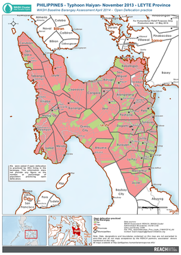 Typhoon Haiyan- November 2013 - LEYTE Province WASH Baseline Barangay Assessment April 2014 - Open Defecation Practice