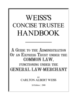 Weiss's Concise Trustee Handbook