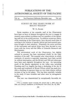 Publications of the Astronomical Society Of