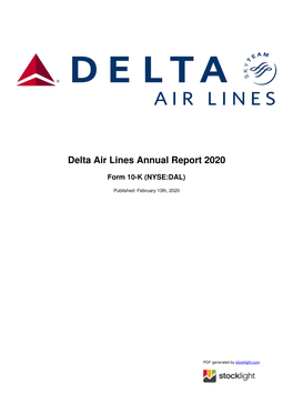 Delta Air Lines Annual Report 2020